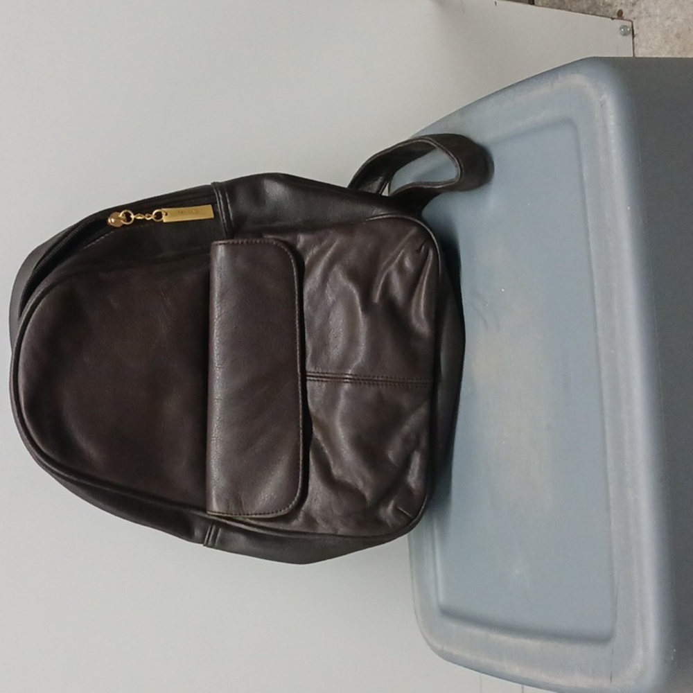 Purse size back pack. BROWN.